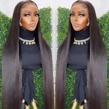 Front Lace Long Straight African Women Wig Head Cover