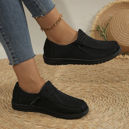 Women's Casual Lace Up Flat Plus Size Slip-on Loafers