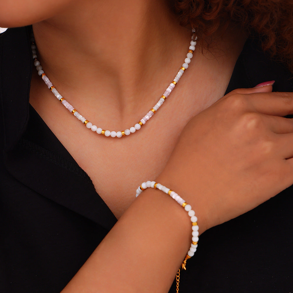 French Elegance Gentle Casual Style Jewelry Shell Beaded Design Sense