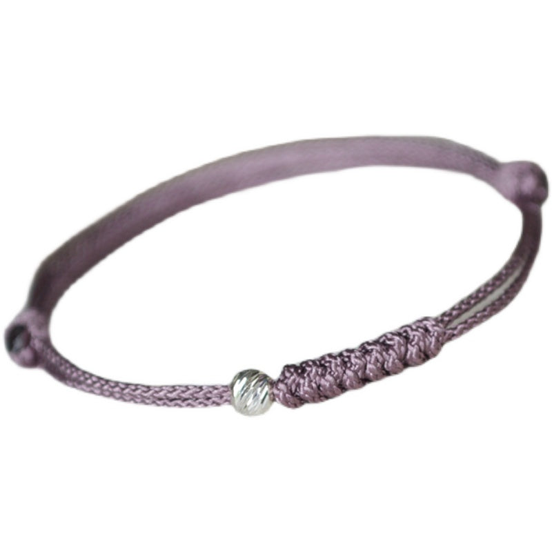 Gentle Taro Purple Sterling Silver Bead Bracelet
