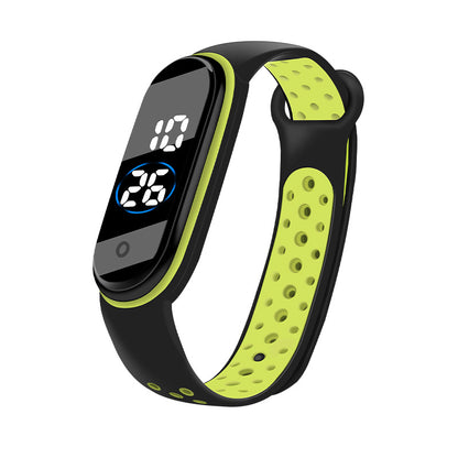 Two-color Band Electronic Watch Youth Sports Watch Boy Swimming Waterproof Led Student Watch