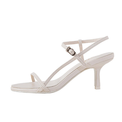Women's Metal Decorative Stiletto Side Hollow Sandals