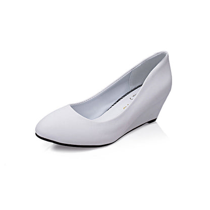 Bowknot Round Toe Wedge Single Shoes Women