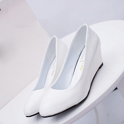 Bowknot Round Toe Wedge Single Shoes Women