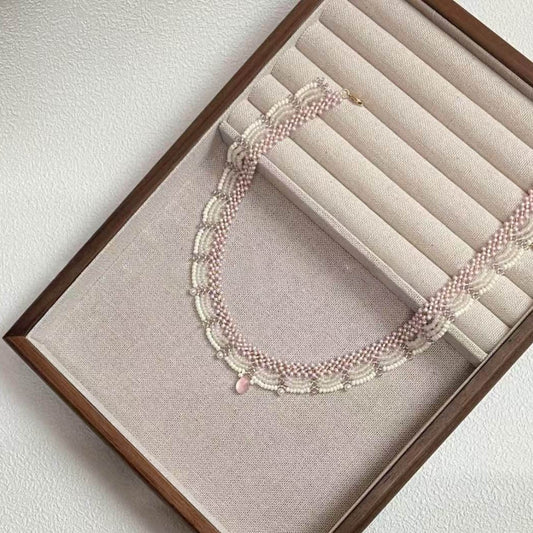 Hand-woven Gentle Lace Beaded Beads Of Necklace Tassel Necklace For Women
