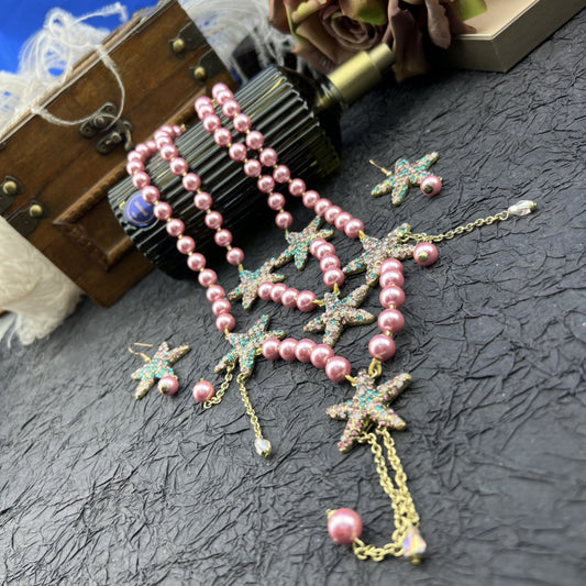 Retro Fashion Elegant Gentle Lady Style Full Five-pointed Star Pearl