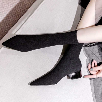 Thin Skinny Women's High Heeled Pointed Ankle Boots