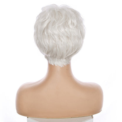 Chemical Fiber High Temperature Silk Pure White Grandma Wig