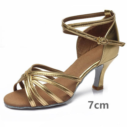 Indoor satin Latin dance shoes