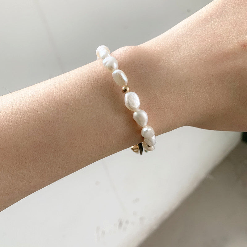 Design Gentle Texture Baroque Freshwater Pearl High-gloss Pearl Bracelet