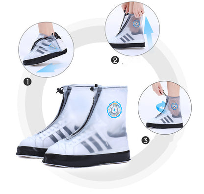 Outdoor Medium Sleeve Rainproof Shoe Cover Thickened And Wear-resistant