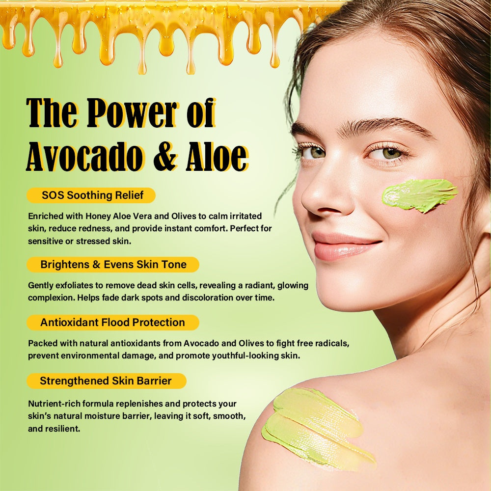 Avocado & Olives Body Scrub Lightening Face Skin Care Whitening Body Surub 500ml