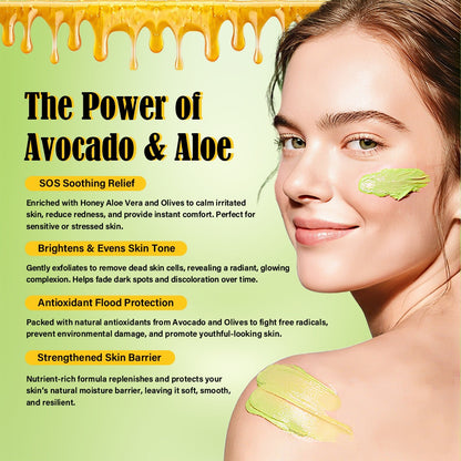 Avocado & Olives Body Scrub Lightening Face Skin Care Whitening Body Surub 500ml