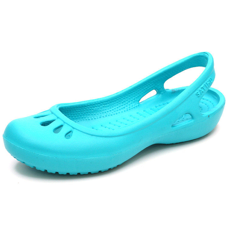 Summer Sandals Women's Flat Heel Hole Shoes Lightweight Non-slip