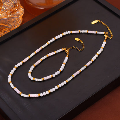 French Elegance Gentle Casual Style Jewelry Shell Beaded Design Sense
