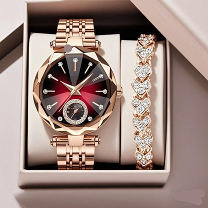 Women's Casual Simple Quartz Watch With Diamond