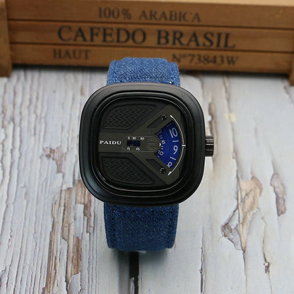 Men's Fashion Watch All Match Leather Belt Quartz Watch
