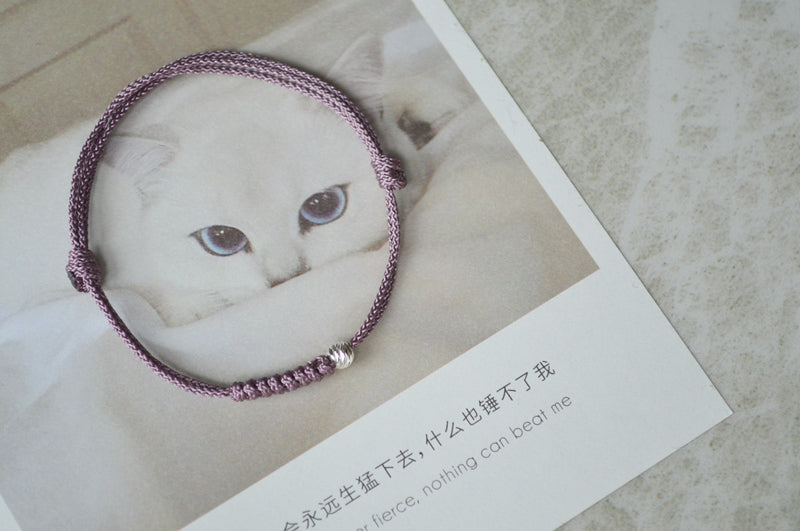 Gentle Taro Purple Sterling Silver Bead Bracelet