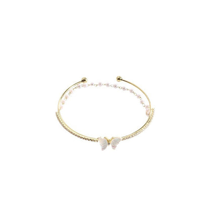 Gentle Sweet Butterfly Bracelet Pearl